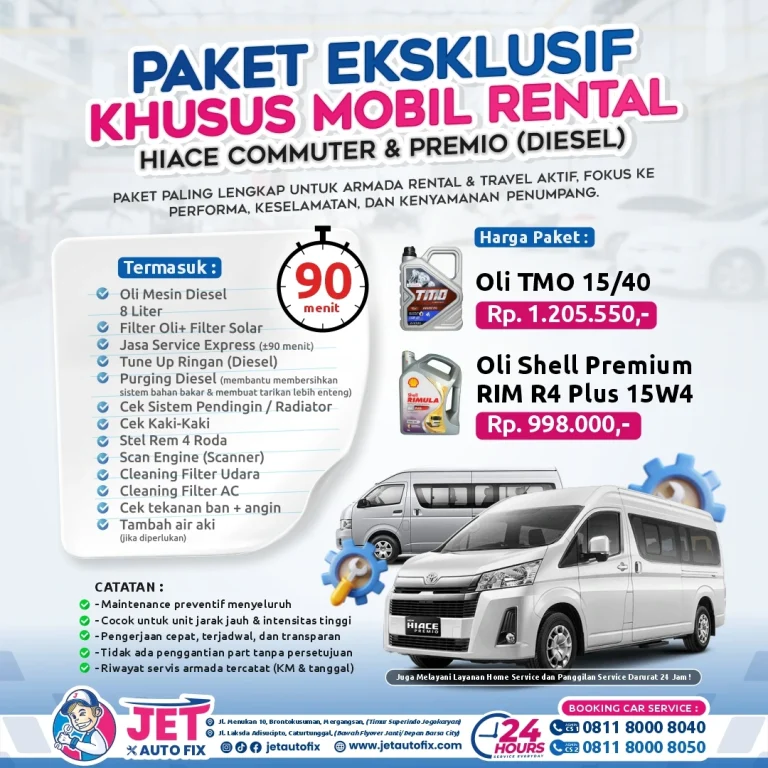 3 Paket Eksklusif Mobil Rental Hiace - Bengkel Hiace Commuter Premio Jogja