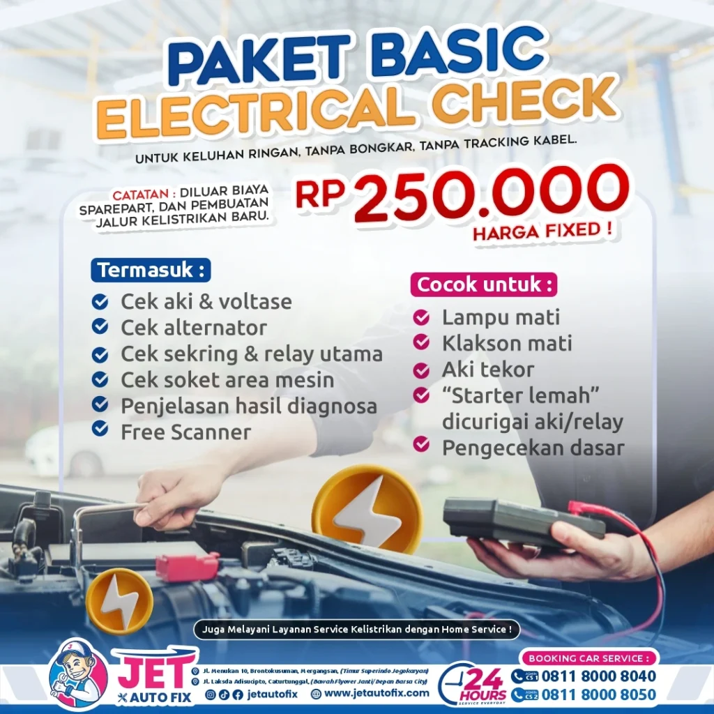 Paket Basic Electrical Check - Bengkel Kelistrikan Mobil Jogja