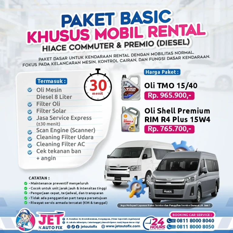 Paket Basic Mobil Rental Hiace - Servis Hiace Commuter Premio Jogja