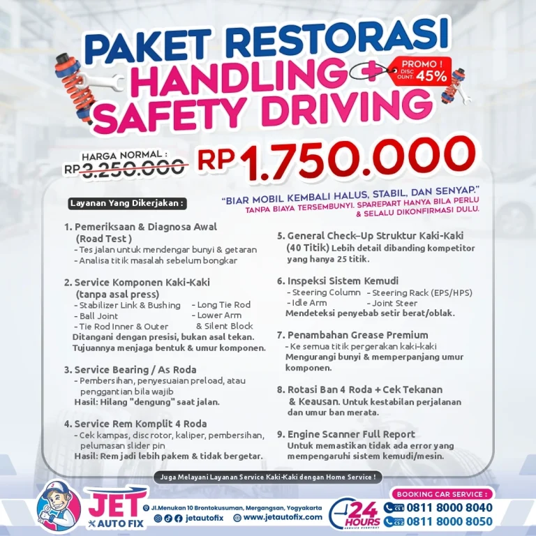 Paket Restorasi Handling Safety Driving - Servis Kaki-Kaki Mobil Jogja Diskon 45%