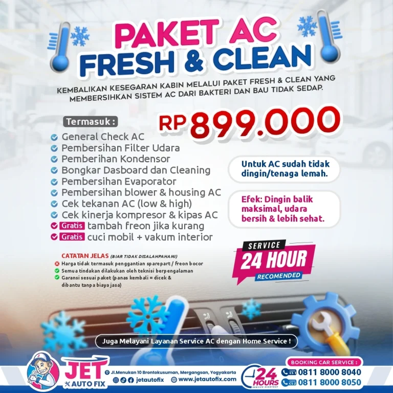 Paket AC Fresh & Clean - Bengkel Ac Mobil Jogja
