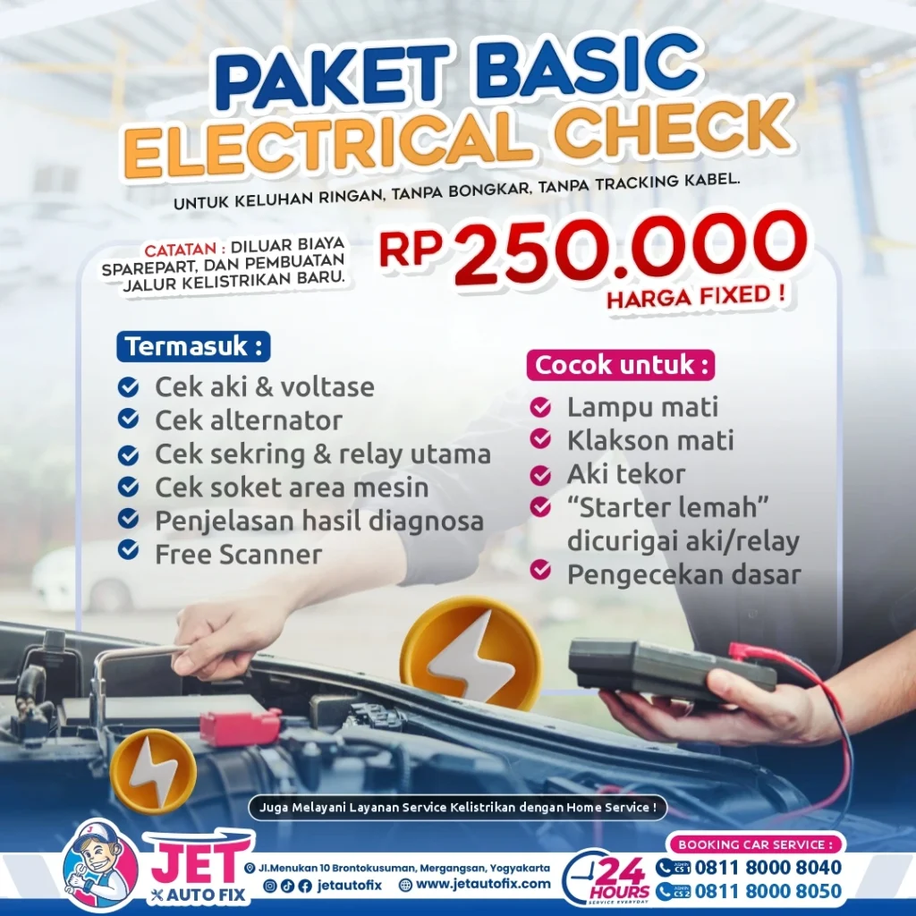 Paket Basic Electrical Check - Bengkel Kelistrikan Mobil Jogja