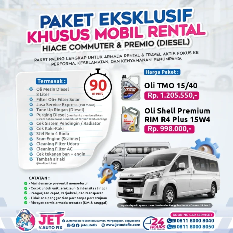 Paket Eksklusif Mobil Rental Hiace - Bengkel Hiace Jogja Jet Auto Fix